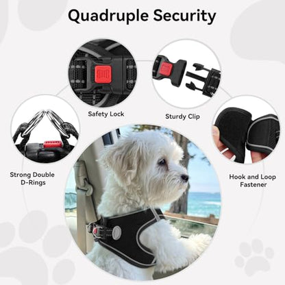 Joytale Small Dog Harness, Breathable Mesh Step-in Vest, Reflective Soft Padded Harnesses for Cats, Puppies and Extra Small Dogs, Black, XXS - color: Black, size: XXS--Chest: 12-13.5''