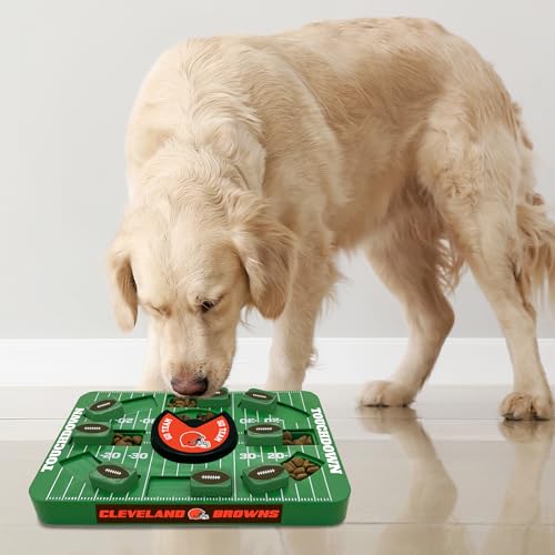 Pets First NFL Cleveland Browns Large Puzzle Toy, New Size, Interactive Dog Treat & Slow Feeding Toy - color: CLEVELAND BROWNS, size: Large