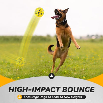 FUSOTO 2Pcs Dog Balls, Tennis Balls for Dog Aggressive Chewers, for Large Medium Small Puppy, Training Catch&Fetch, Water Floats Toys, Yellow - color: 2x Yellow