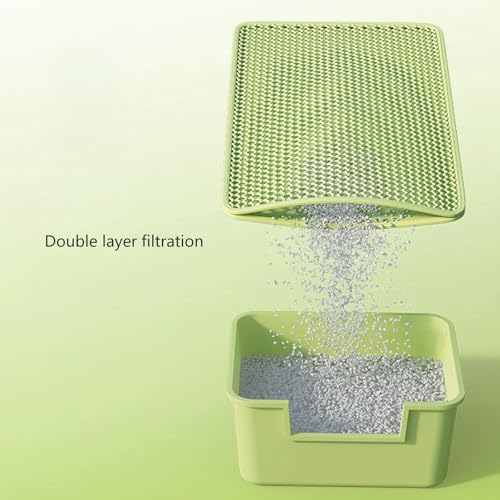 Foldable Pet Litter Mat with Textured Top Keeps Litter Contained and is Kind on Nails Control Pad - color: Gray