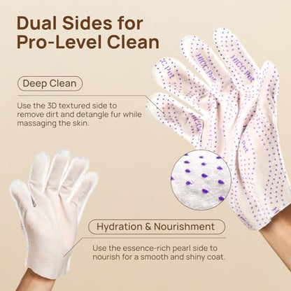 HICC PET Glove Wipes Pro | Pet Grooming Wipes for Dogs & Cats | Rinse-Free Grooming Mittens | 4-in-1 Cleaning & Conditioning | Pet Bathing Wipes for Horse Coat Care, Skin, Coat & Hoof | Unscented - size: 6 PCS - Pro Version