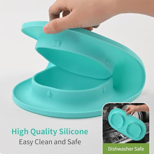 Small Size Puppy Dog Bowls: Food and Water Bowls Set for Small Dogs, No-Spill Non-Skid Dog Dish, Blue - color: Blue