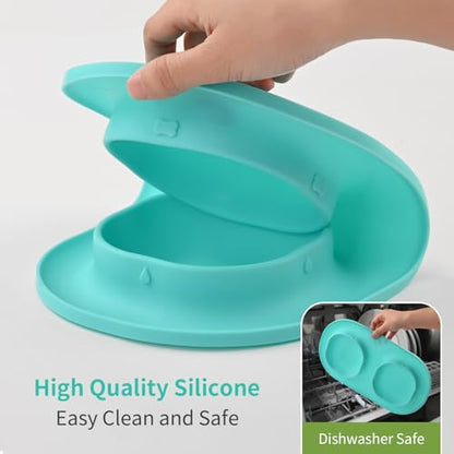 Small Size Puppy Dog Bowls: Food and Water Bowls Set for Small Dogs, No-Spill Non-Skid Dog Dish, Blue - color: Blue