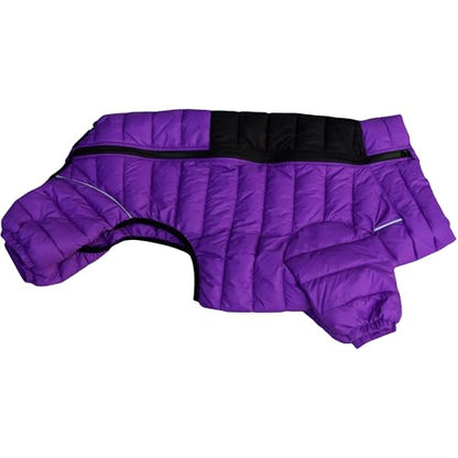 Purple Dog Jacket, Windproof & Waterproof, Reflective, Adjustable, Zippered, Snow Jacket for Small to Large Dogs - color: Purple, size: M (12.5inch Back)