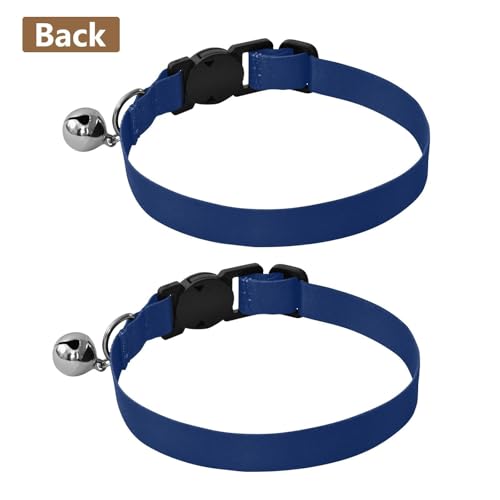 Sapphire Adjustable Pet Collar, 2 Pack Kitten Collar with Bell - color: Sapphire