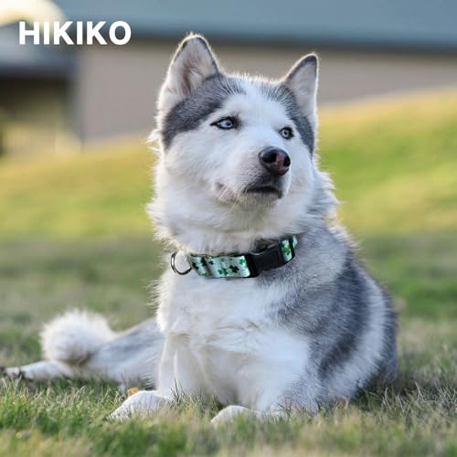 Hikiko St Patrick's Day Martingale Collar for Dogs with Quick Release Buckle Nylon Adjustable Dog Collars Pet Gift Walking Training（Clovers,Medium） - color: Clover, size: Medium