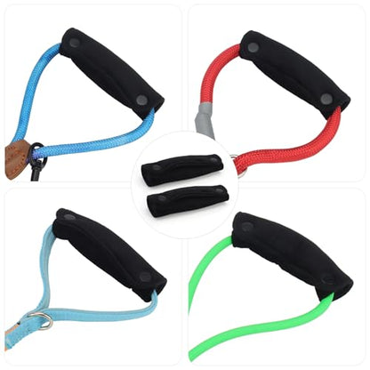 2PCS Dog Leash Grip Handle Sleeve - Leash Wrap - Soft Velvet & Polyester Mesh Ensure Comfortable Grip - Dog Leashes/Box/Bag Handle Cover Protection Pads(Black) - color: Black