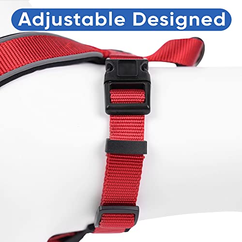 Pawtitas Reflective Padded Dog Harness for X-Small Dogs – Adjustable Puppy Step-in Vest | Fits Chest 14–18 in | No Pull Training Harness | XS | Red - color: Red, size: X-Small (Pack of 1)