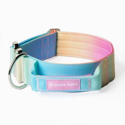 Spark Paws Tactical Dog Collar - Heavy Duty, Premium Quality, Thick and Durable for Large and Medium Dogs - Pastel Icing - XS - 1" - color: Pastel Icing, size: XS: 14"-19" [1" wide]
