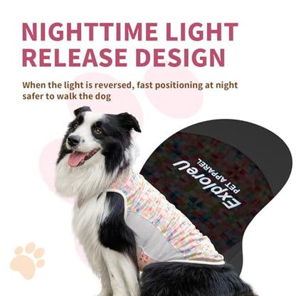 Dog Shirt, Cooling Vest Lightweight Breathable, Dog T-Shirts All-Season Sun Protection Quick Dry Soft Stretchy Reflective Tank Top - Small Medium Large Dogs (Candy Patch, Large) - color: Candy Patch, size: Large (44-55lbs)