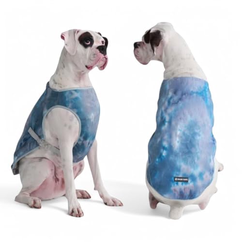 Spark Paws Dog Cooling Vest - SPF 50 UV Sun Protection - Summer Heat Relief Gear for Dogs, Lightweight, Evaporative Cooling - Dog Anxiety Relief Vest During Hot Days - Ice Blue, 3XL - color: Ice Blue, size: 3XL: 60-80lbs
