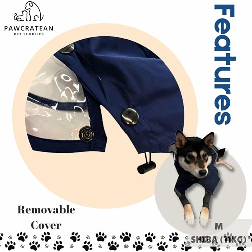 Dog Raincoat, Water Resistant, Adjustable, Cool Design (Dark Blue, Small) - color: Dark Blue, size: Small