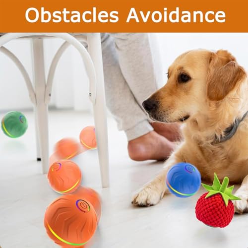 Interactive Dog Toys Dog balls, Automatic Moving Bouncing Rotating Interactive Dog Ball, Durable Motion Activated Automatic Rolling Ball Toys for Puppy Small Medium Large Dogs, Anti Boredom Dog Toys - color: Orange