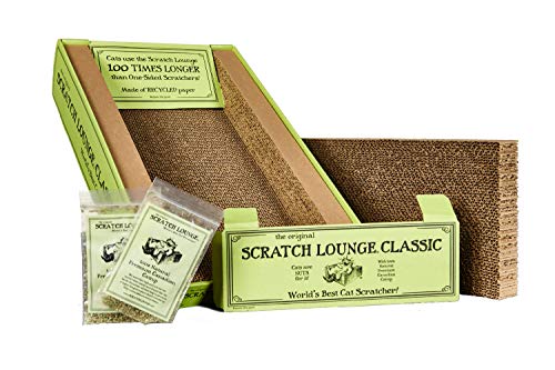 Scratch Lounge - Reversible Cardboard Cat Scratcher with Floor Refill and Catnip
