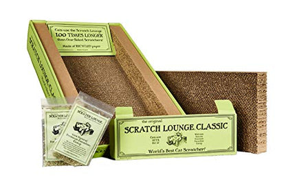 Scratch Lounge - Reversible Cardboard Cat Scratcher with Floor Refill and Catnip