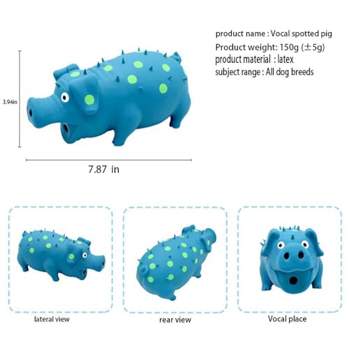 Pet Toys for Dogs,Dog Chew Toys for Aggressive Chewers,Fun Dog Toys,Interactive Dog Toy,Tough Indestructible Toys for Dogs A Pig that Vocalizes(Blue) - color: blue
