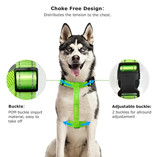 Light Up Dog Harness, High Visibility Led Dog Harness for Night Safety, USB Rechargeable Glowing Dog Harness for Night Walking, Flashing Dogs Harness for Small Medium Large Dogs (Green, S)