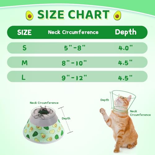 Cat Cone Collar Soft to Stop Licking, Adjustable, Foldable Lightweight Kitten Cones After Surgery Recovery for Cats & Kittens, Cat Cone Alternative, Easy Eating (Avocado Green, S) - color: Avocado Green, size: S