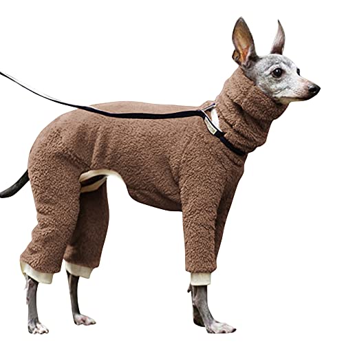 Esobo Fashion Winter Dog Warm Coat Jacket Four-Legged Neck Warm Pet Sweaters for Small Medium Large Dogs (Brown, X-Small) - color: Brown, size: X-Small