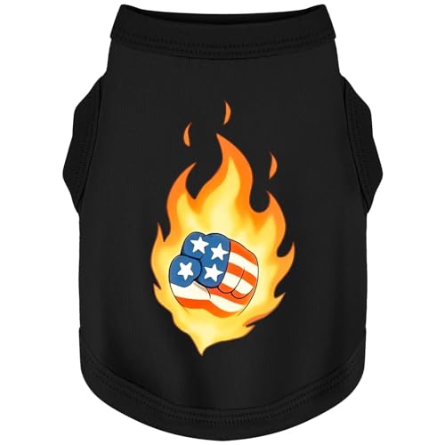 Discover Cozy Cotton Canine Wear: Soft, Lightweight, and Breathable Dog Shirt Vest, Keeping Your Furry Friend Warm and Comfy! Fist Flag XS - color: Fist Flag Style, size: X-Small