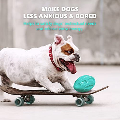 EASTBLUE Squeaky Dog Toys for Aggressive Chewers: Rubber Puppy Chew Ball with Squeaker (Teal) - color: Teal