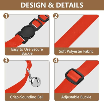 Scarlet Dog Bell Collar 2 Pack Cat Collar Adjustable 10.6 to 17.1 Inches - color: Scarlet
