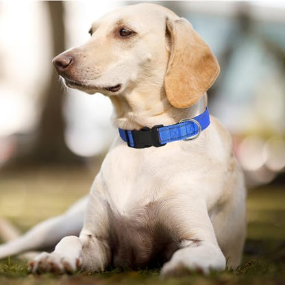 Dog Collars Adjustable for Puppy and Small Dogs,Heavy Duty Waterproof Dog Collar with Quick Release Buckle,Girl Boy Female Male Reflective Nylon Dog Collar with Soft Neoprene Padded,XS,Navy Blue - color: Navy Blue, size: X-Small