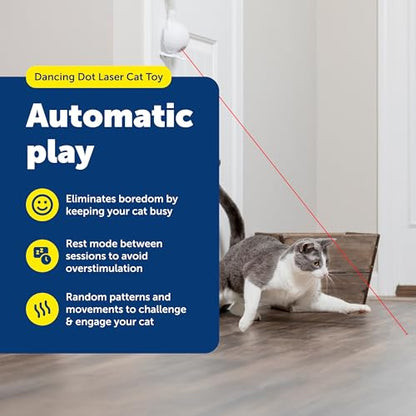 PetSafe Dancing Dot Laser Cat Toy - Interactive Playtime for Cats - 2 Play Modes - style: Dancing Dot