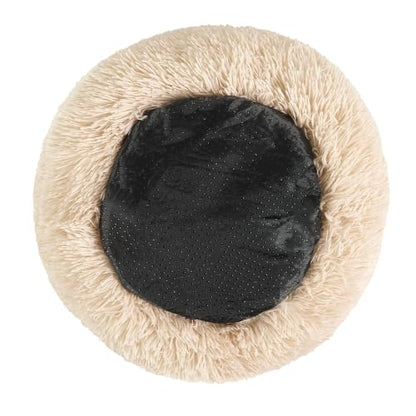 otoez Kitten Puppy Bed Extra Small XS Round Dog Cat Beds Anti Anxiety Plush Pet Calming Donut Bed with Non-Slip Waterproof Bottom, Washable (15.7", Taupe) - color: Taupe, size: 15.7"