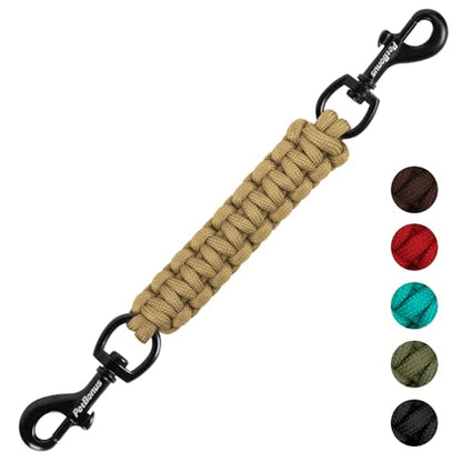 Dog Collar Safety Clip, Handmade Backup Safety Strap for Dog Harness, Prong, Pinch Collar, Double Ended Clasp Leash Connector (Tan) - color: Tan