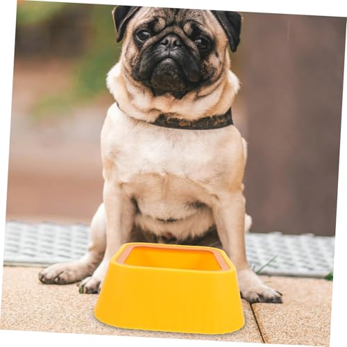 Toddmomy Spill Cat Water Bowl Floating PET Water Dispenser Splash Proof Yellow PET Bowl for Drinking - color: Yellow