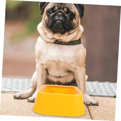 Toddmomy Spill Cat Water Bowl Floating PET Water Dispenser Splash Proof Yellow PET Bowl for Drinking - color: Yellow