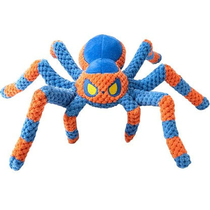 LEGEND SANDY Squeaky Dog Toys- Plush Dog Toys with Soft Fabric for Small, Medium, and Large Dogs Daily Companionship, Training Reward Gift - color: Blue Spider