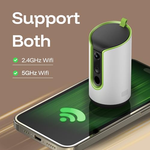 TKENPRO 5MP Ultra HD Pet Camera - Dog Camera with Treat Dispenser, Remote Treat Tossing via Phone App, 360° Auto Tracking & Motion Alerts, 5G&2.4G WiFi for Cats Indoor - color: Green