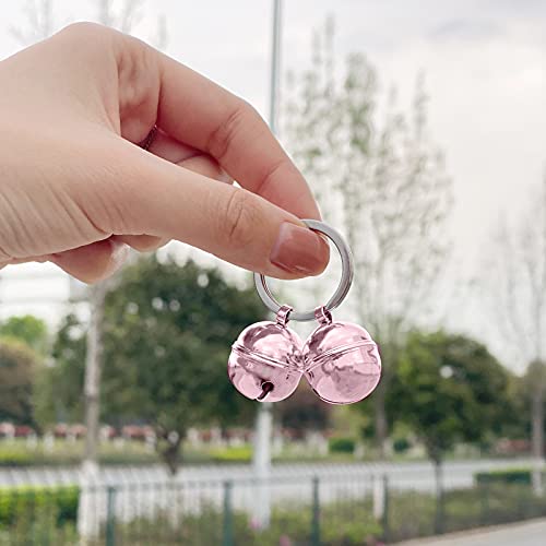 Cat Bells, 4 Loud Copper Collar Bells for Cat Dog Pet Tracker Training(pink) - color: Pink