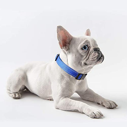 HEELE Dog Collar, Reflective Dog Collar, Soft Neoprene Padded Breathable Nylon Pet Collar Adjustable for Small Dogs Puppy, Royal Blue, XS(7.87-11.81") - color: Royal Blue, size: X-Small (7.87-11.81")