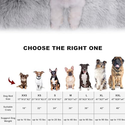 Bedfolks Waterproof Crate Bed, Plush Dog & Cat Bed with Removable Washable Cover, Faux Fur Kennel Pad, 21"x13", Grey - color: Grey, size: X-Small(21x13'')
