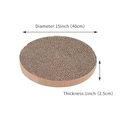 Extra Large Round Cat Scratcher Refill Pads - 15.7 Inch Diameter, 1 Inch Thick, Cardboard Scratching Board Replacement for Cats, 4 Pack - color: 4-Pack Refills
