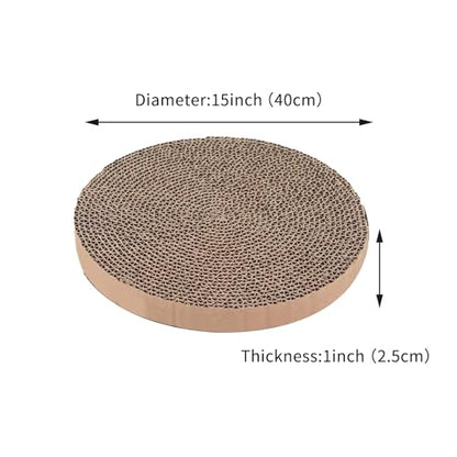 Extra Large Round Cat Scratcher Refill Pads - 15.7 Inch Diameter, 1 Inch Thick, Cardboard Scratching Board Replacement for Cats, 4 Pack - color: 4-Pack Refills