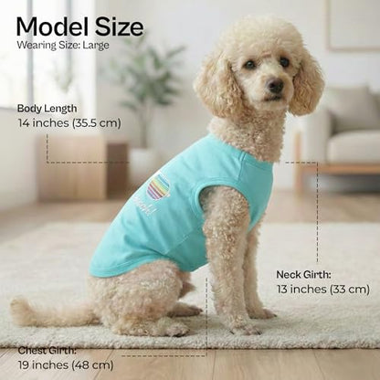 Parisian Pet Beach Dog Shirt – 100% Cotton Shirts for Large Dogs – Sleeveless Pet Vest – Lightweight and Breathable Dogs Apparel – Cute Summer Dog Clothes - Stretchy T Shirts for Pets - size: 3XL