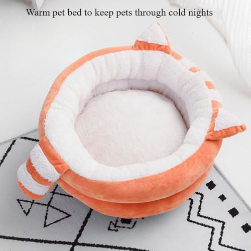 Ultra-Plush Donut-Shaped Cat Bed with Washable Cushion - Cozy Thermal Pet Sleeping Bag for Cats & Small Dogs, Indoor Winter Warmth, Anxiety-Relief Design(Gray) - color: Gray