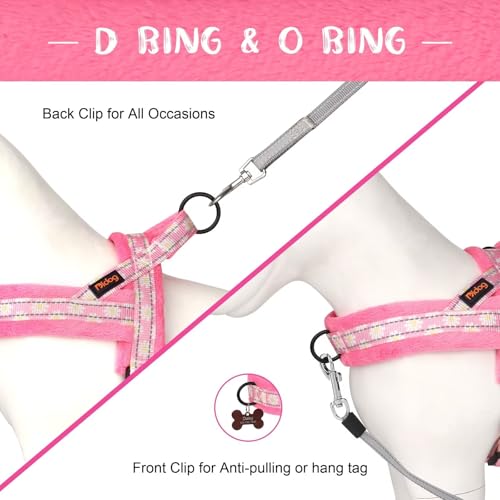 Didog No Pull Dog Harness with Soft Padded, Easy Walk Dog Harness with Quick Release Buckle, Adjustable & Reflective Pet Harness with Soft Padded for Small Medium Dogs (S:Chest 19-22", Pink) - color: Pink, size: S:Chest 19-22", Fit 15-25 lbs