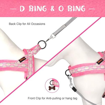 Didog No Pull Dog Harness with Soft Padded, Easy Walk Dog Harness with Quick Release Buckle, Adjustable & Reflective Pet Harness with Soft Padded for Medium Dogs (M:Chest 22-26", Pink) - color: Pink, size: M:Chest 22-26", Fit 25-40 lbs