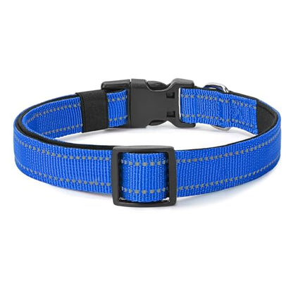 Reflective Dog Collar Padded with Soft Neoprene Breathable Quick Release Basic Dog Collars for Puppy Small Dogs Boy Girl Blue - color: Blue, size: S:width 5/8"neck 10.5-16"