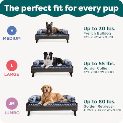 Furhaven (Old Version) Elevated Dog Bed Frame for 44" x 35" XL Dog Beds, Easy Assembly - Mid-Century Modern Bed Frame - Gray Wash, Jumbo/XL - color: Veneer Gray Wash, size: 44" X 35"