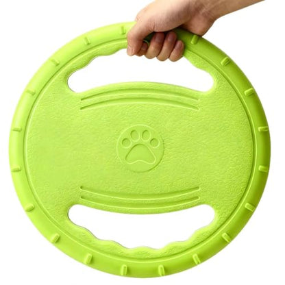 Dog Flying Disc, Durable Soft EVA Flying Ring for Aggressive Chewers, Interactive Fetch & Training Toy, Floats in Water, Safe on Teeth & Gums, Beach Pool Play(Green) - color: Green
