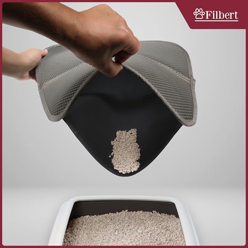 Filbert Cat Litter Mat, Foldable Cat Litter Mat, 23.6"x 14.8", Honeycomb Design, Skid-Proof, Water-Proof, Double Layer, Easy to Clean, Less Waste, Red - color: Red