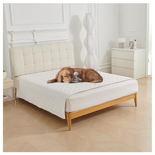 Waterproof Blanket Dog Bed Cover Non Slip Large Sofa Cover Dog Blanket for Couch Protection Pet Blanket for Furniture Bed Couch Sofa Reversible (White,100 * 127cm) - color: White, size: 100*127cm