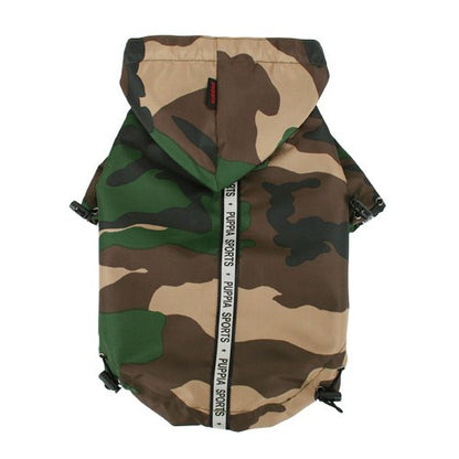 Puppia Base Jumper Dog Raincoat Waterproof Pet Rain Jacket with Reflective Safety Strips Lightweight High-Visibility with Leash Hole, Extra-Large, Camo - color: Camo, size: Extra-Large