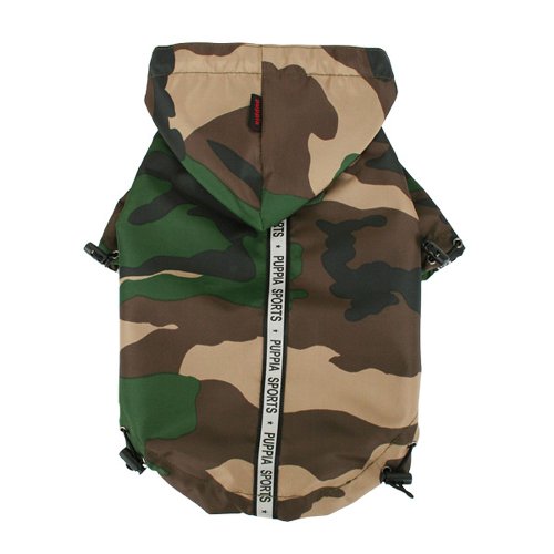 Puppia Base Jumper Dog Raincoat Waterproof Pet Rain Jacket with Reflective Safety Strips Lightweight High-Visibility with Leash Hole, Extra-Large, Camo - color: Camo, size: Extra-Large